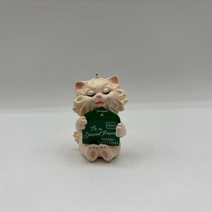 Hallmark Keepsake Ornament Dated 1990 Friendship Kitten Handcrafted Vintage